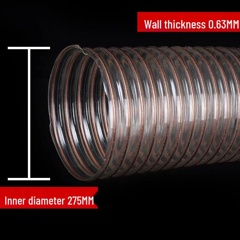 Jikfu PU Polyurethane Copper Steel Wire Dust Suction Hose