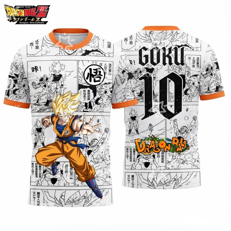 2026 Dragon Ball Super Saiyan Goku графическая футбольная майка Осень Спорт Мужская футболка Детская одежда Футболка Y2k Женская