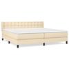 3130062 vidaXL Divan Bed with Mattress Cream 200x200 Cm Fabric