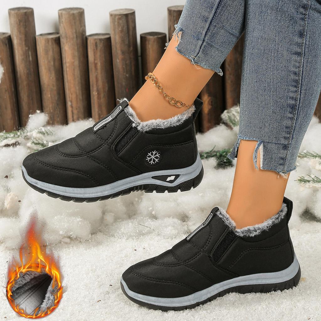 Winter Women's Snow Boots, Fleece and Thickened Warm Cotton Shoes, Anti-slip, Waterproof and Oil-proof, Comfortable Mom Shoes