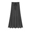 Women Maxi Skirt Adjustable Drawstring High Waist Side Slit Large Hem Long