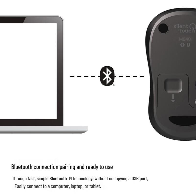 Logitech M240 Silent Wireless Bluetooth Mouse with Logi Bolt Receiver