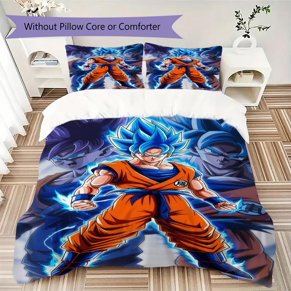 Son Goku 3pcs Bedding Set, Digital Printed Duvet Cover, No Insert, Kids Gift, Large Size -HYQ22