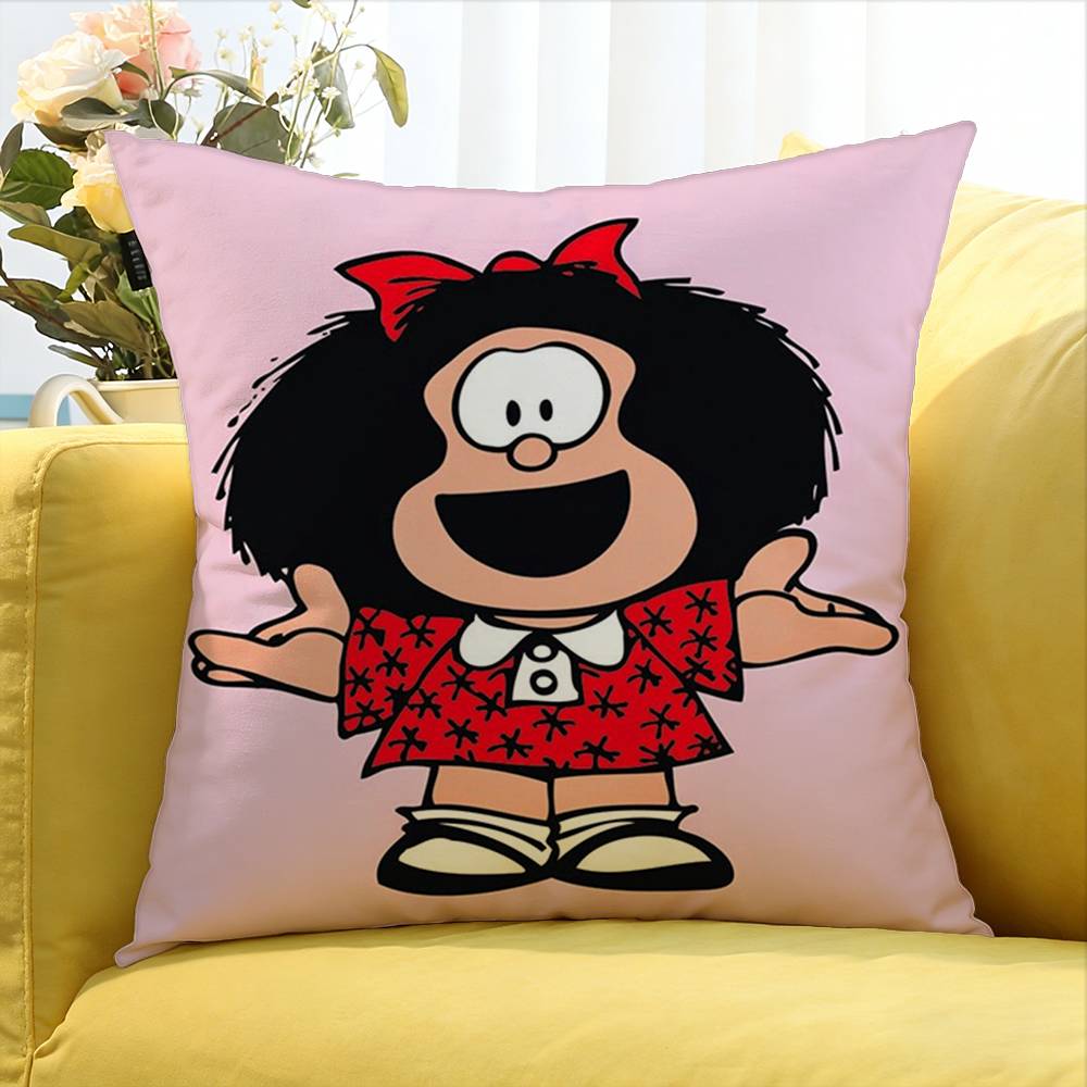 Cartoon Cute MMafalda World Various Sizes Square Pillow Case For Car Home Bedchamber Decor