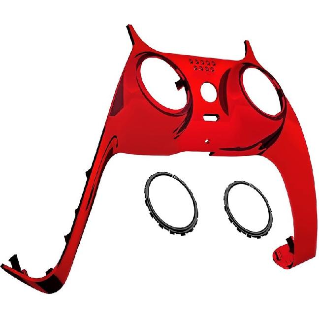 eXtremeRate Chrome Blue Glossy Decorative Trim Shell Compatible with p s 5 Controller, DIY Replacement Clip Shell, Custom Plates Cover Compatible