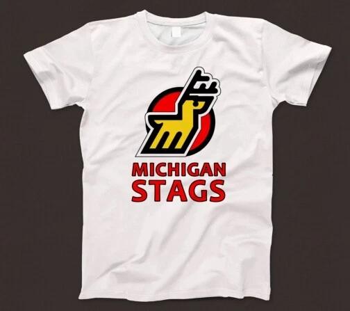 Футболка Michigan Stags 717 Детройт Ретро 1970-е Хоккей Спортивная Команда Red Wings