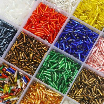 300 шт. 2*6 мм спиральные трубчатые бусины стеклянные рисовые бусины для изготовления ювелирных изделий DIY браслет ожерелье серьги