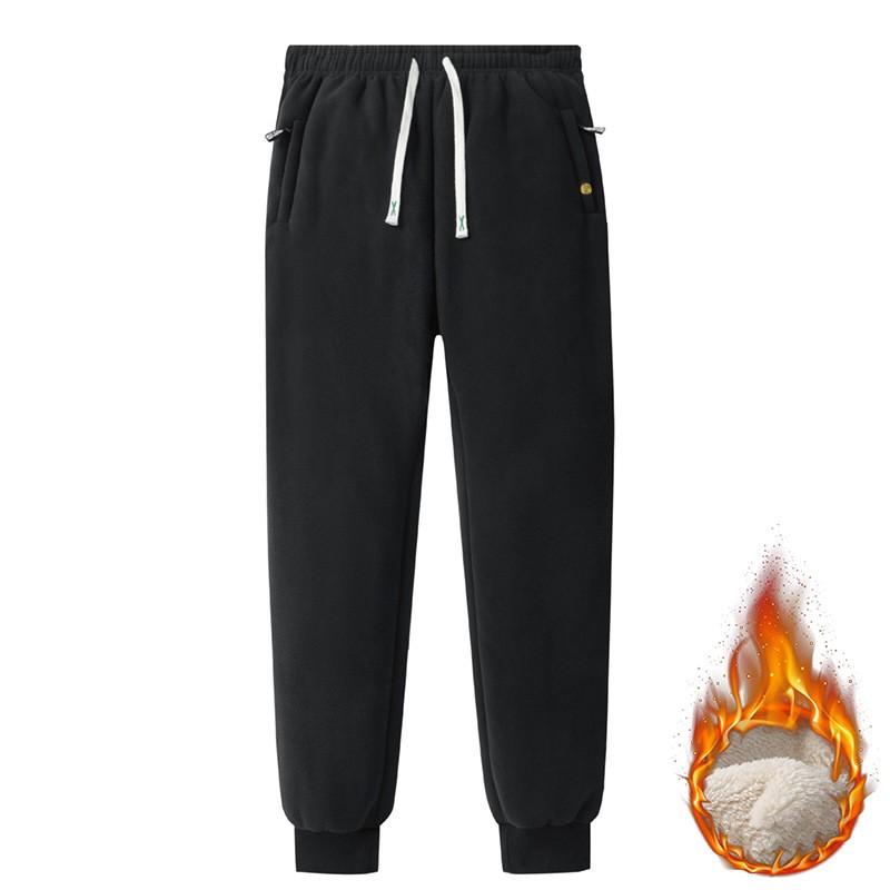 Зимние плюс флисовые теплые брюки из флиса + овечьего флиса, мужские осенние и зимние модные повседневные спортивные штаны