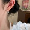 Серьги-пусеты с циркониевыми бантиками, женские простые темпераментные универсальные модные серьги, ins-ветер, милые маленькие свежие серьги
