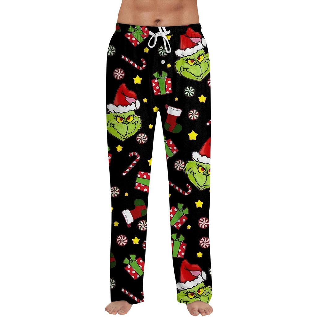 Men's Allover Printed Home Pants Sleeping Pajama Pants Long Pants Pajama Pants