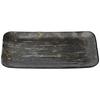 Premium Nigiri Sushi Long Rectangular Large Treasure Serving Silver Dried Made In Japan J-Kitchens Plate, 1.5-inch Plate, Luster/Black Lacquer,