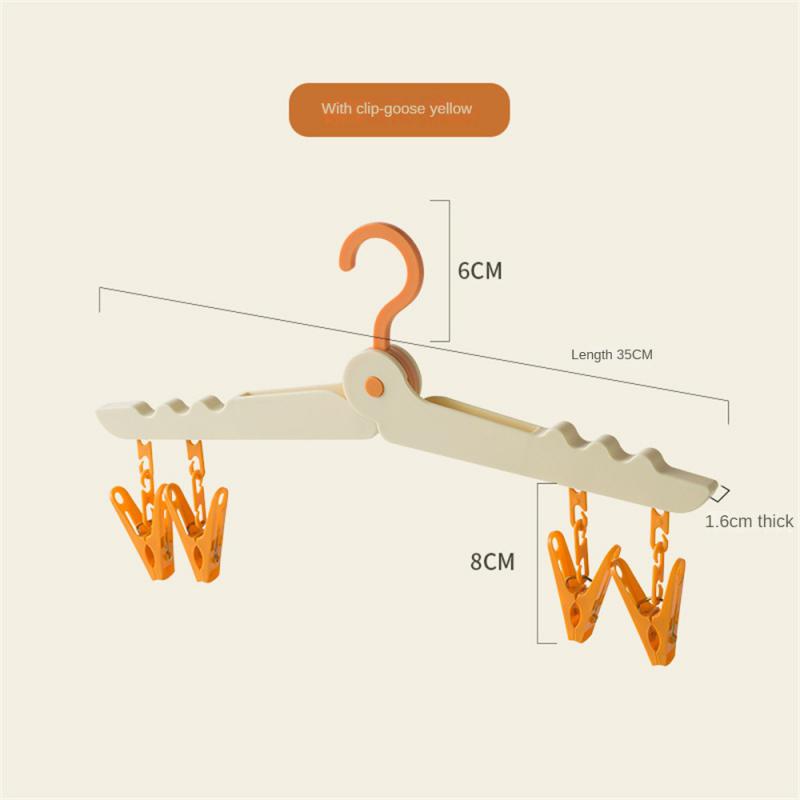 32 Clips Folding Clothes Dryer Hanger Windproof Socks Underwear Drying Rack Household Children Adults Storage Laundry Rack