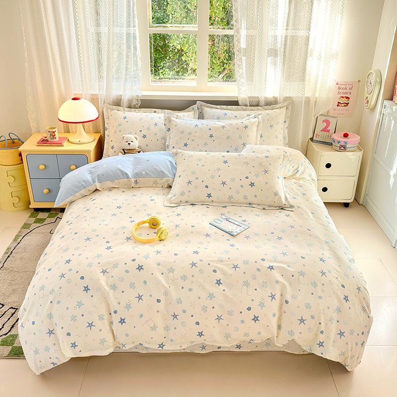 Class A 100% pure cotton four-piece set, bedding, maternal and infant grade, naked sleeping grade, bed sheet, quilt cover, student dormitory three