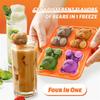Silicone Ice Cube Tray,Cute Bear Ice Molds,Easy Release Reusable Chocolate Molds to Decorate Drink Coffee Juice Cocktail Whiskey
