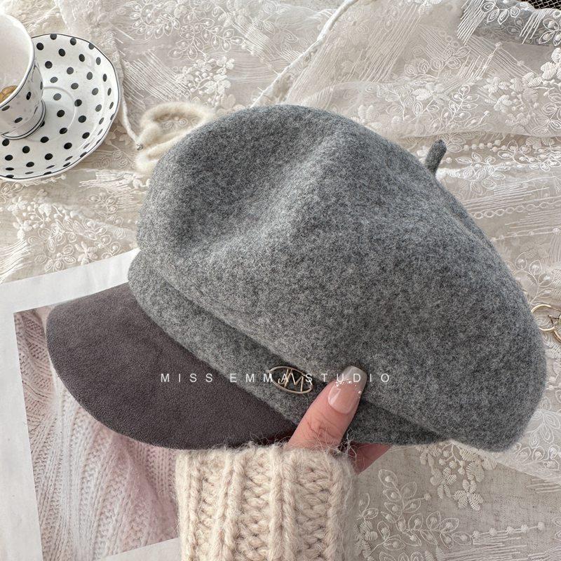 Шерстяная шляпа газетчика женская осенне-зимняя шляпа звездчатый анис облака берет с утиным язычком показывающий лицо маленькая фетровая шляпа в стиле ретро