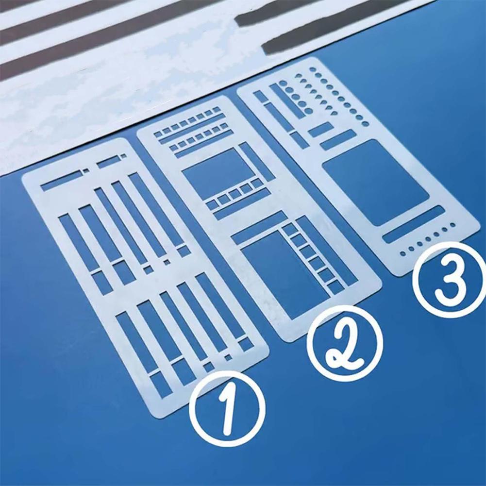 Набор из 3 трафаретов Инструменты для черчения Многоразовые шаблоны Шаблоны для планировщика Шаблоны для рисования Шаблоны для чек-листов для коробок Линий и ежедневного планирования