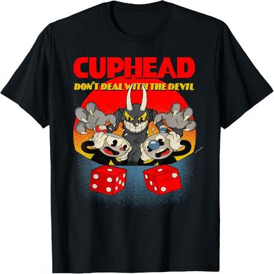 Футболка с принтом видеоигры Cuphead And Mugman Devil's Dice