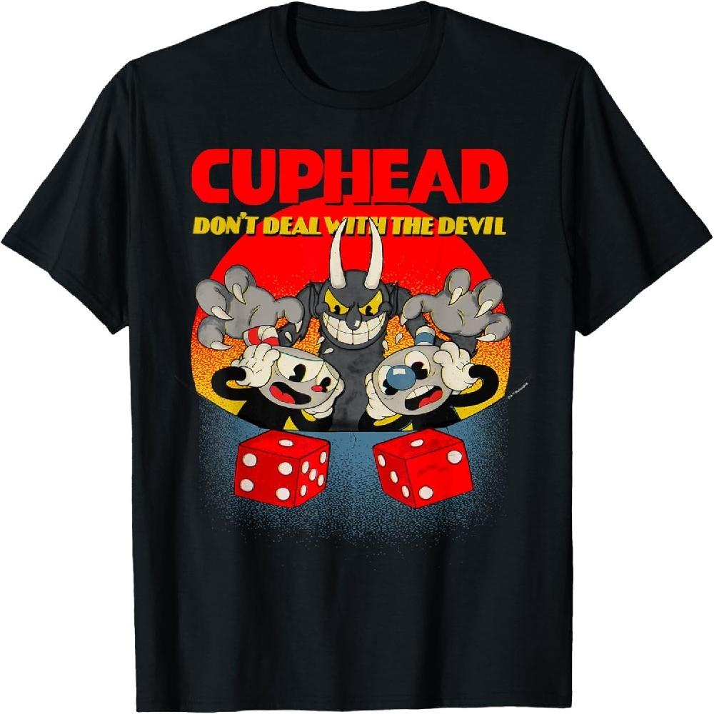 Футболка с принтом видеоигры Cuphead And Mugman Devil's Dice