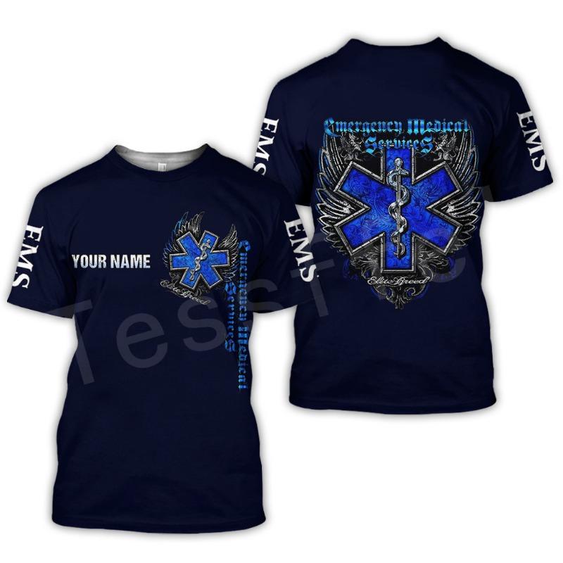 Tessffel Emergency Medical Service Technician EMT EMS Paramedic Hero Новые модные унисекс повседневные футболки с коротким рукавом с 3D-принтом s-3