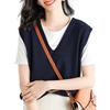 [BN1 Select] Knit Vest Ladies Spring Autumn Beautiful V-neck Gilet Tops Women's Clothing Clothes Spring Items Autumn Items Sweater 30s 40s 50s Navy