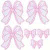 6 шт. розовых нашивок с бантами, самоклеящиеся аппликации с вышивкой в виде банта, симпатичные декоративные нашивки для самостоятельного шитья одежды, шапок, сумок, курток, джинсов