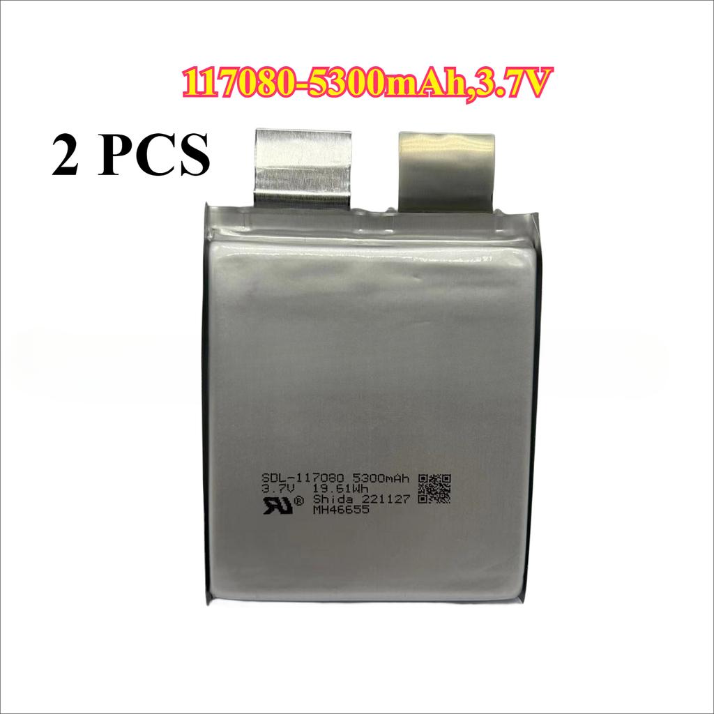 2pcs/Lot 3.7V 5300mAh 117080 107080 SDL-117080 35C DIY Weld 2S 3S Battery Cell for Jump Car Starter ,Power Tool ,Spot Welder