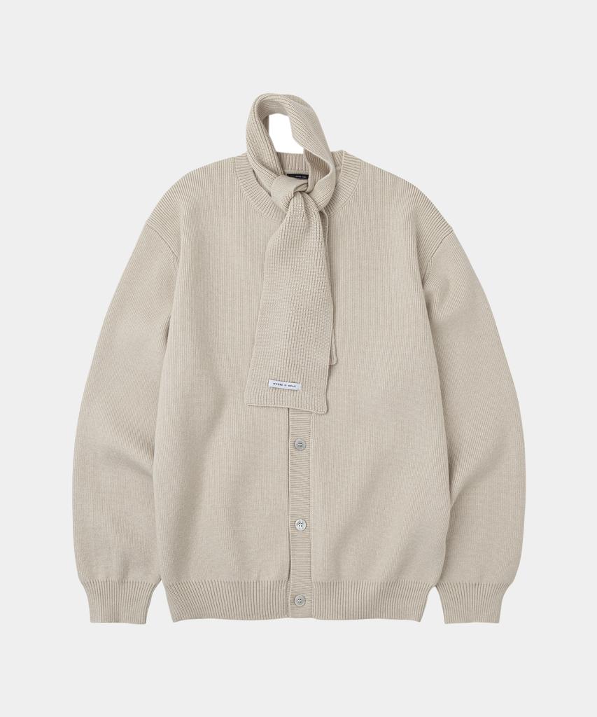 LETTERCOMO Essential Plain Round Knit Cardigan 5 Colors