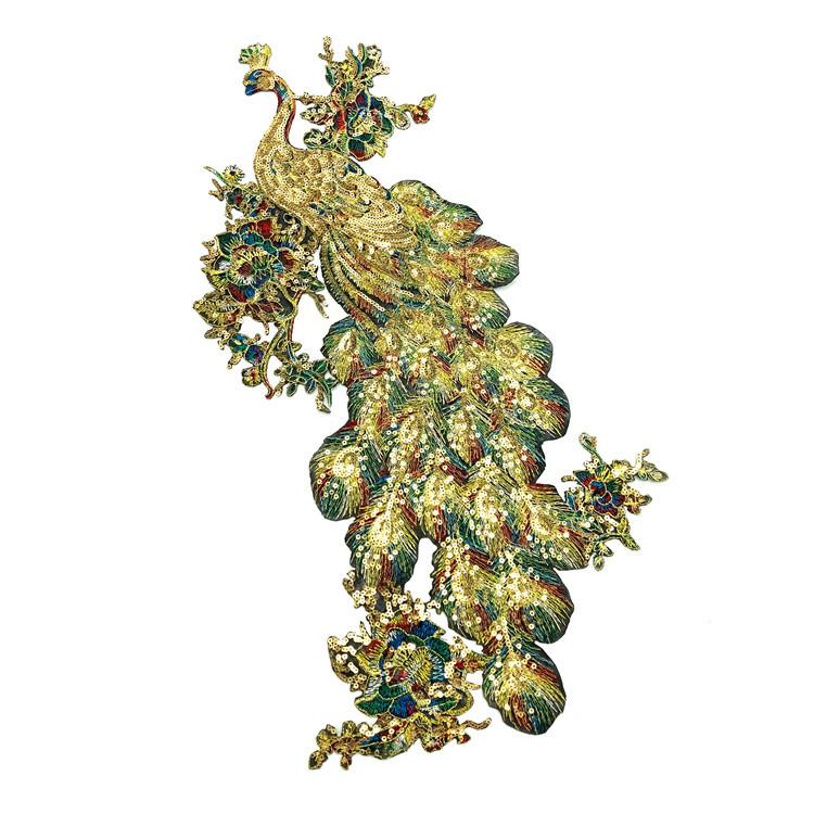 Ткань с вышивкой Феникса, нашивка, декоративные аксессуары, клейкие нашивки на спине павлина, юбка, декоративные наклейки