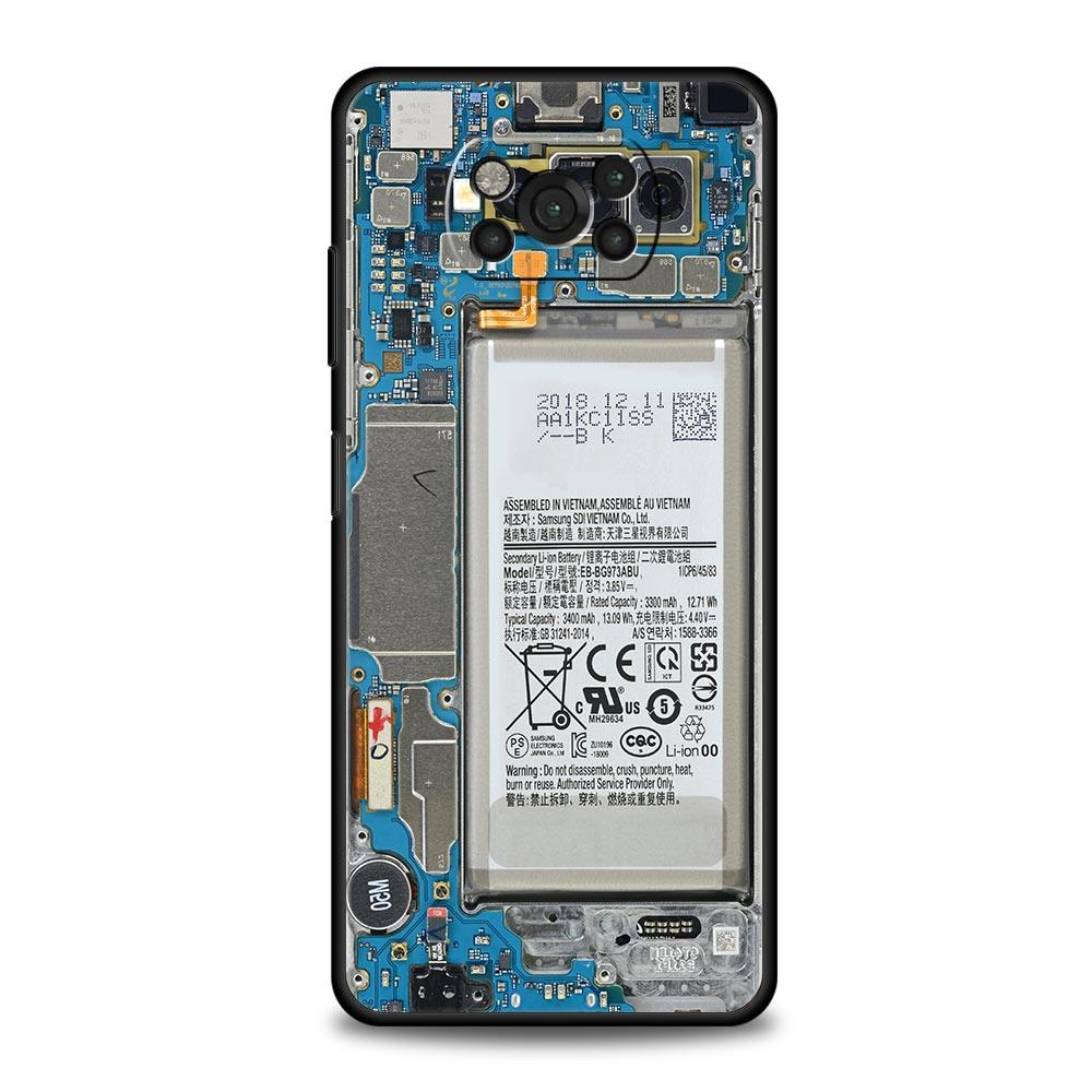 Чехол для телефона с рисунком печатной платы для Xiaomi Poco F7 F6 F5 F4 F3 X6 X5 X4 X3 NFC F7 Ultra M4 C51 C55 GT 5G Мягкий чехол из ТПУ