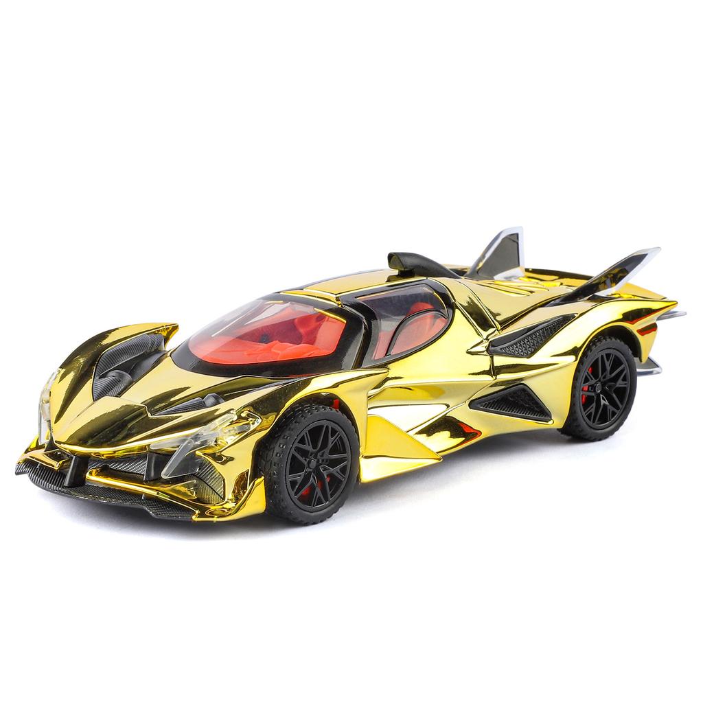 Симуляция 1/32 Apollo EVO Гальванизированная Сплавная Модель Автомобиля Разноцветные Спортивные Автомобили Украшения Звук и Свет Оттяжка Детские Игрушки