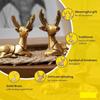 Brass Deer for Home Decor - 2 Piece   100% Pure Brass | Decorative Brass Deer for Desk, Car, and Home Decor | Yellow Antique Finish for Gifting