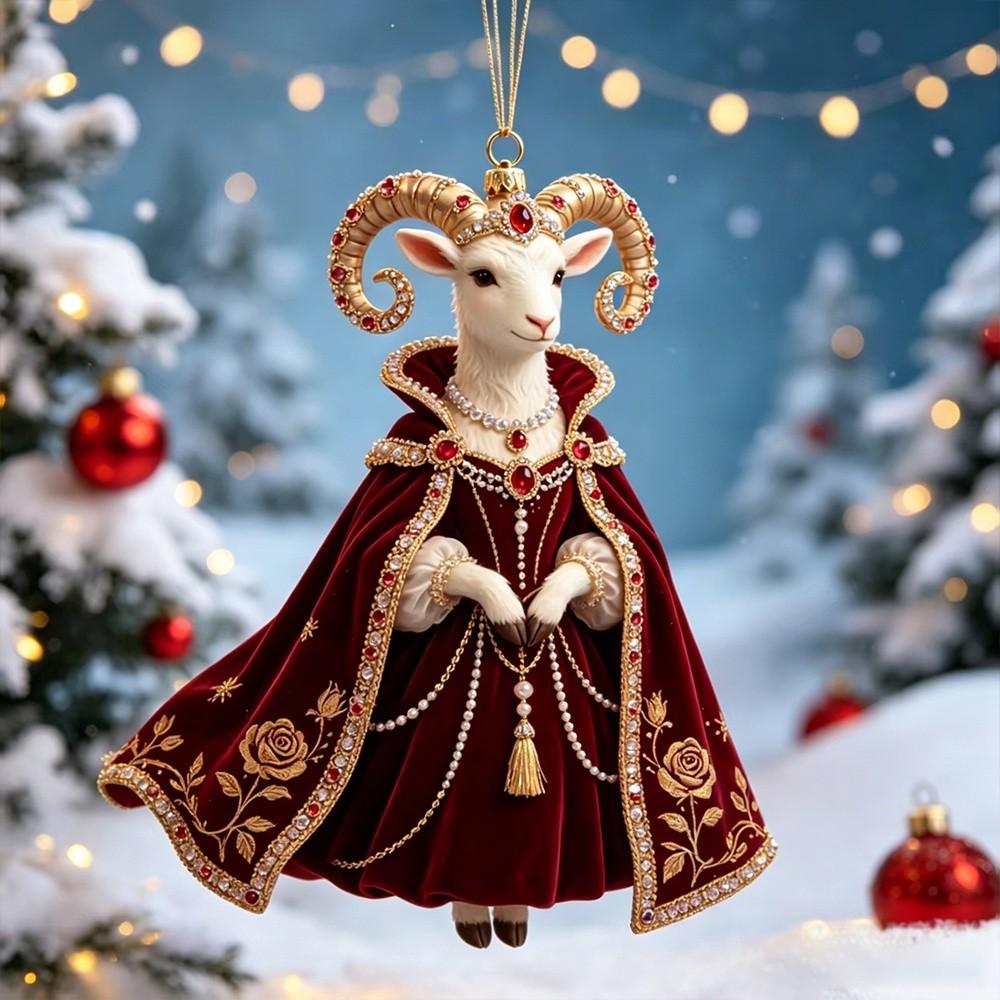 2D Flat Goat Pendant Shining Animal Hanging Decoration Gifts Goat Hanging Ornament Set Bag Charms
