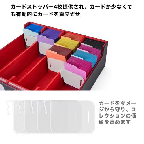 Amonel Deck Case, Trading Card Case, Large Capacity (4 Columns), Holds 3000 Cards, Features a Window, Display Slots, Dividers, Card Stoppers, Magnetic