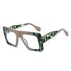 New large frame blue light glasses women's fashion thick square computer glasses simple frame eyes