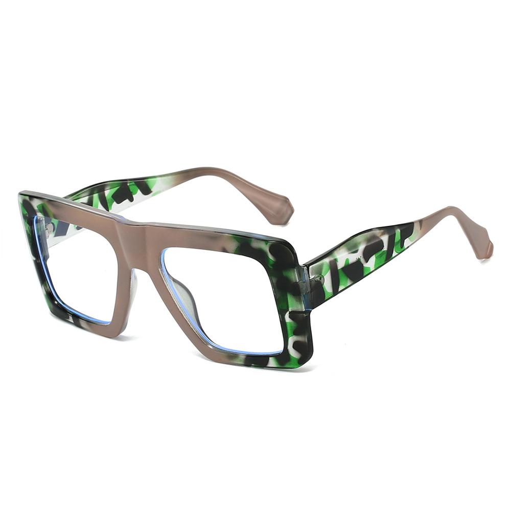 New large frame blue light glasses women's fashion thick square computer glasses simple frame eyes