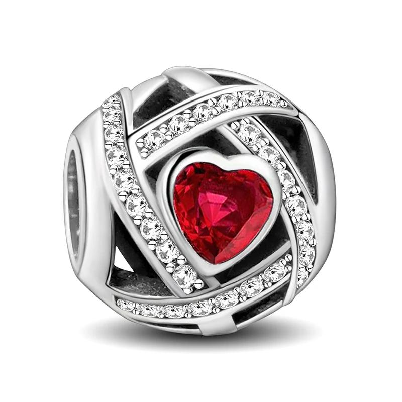 Медные милые шармы-бусины в форме сердца для изготовления браслетов-бэнглов своими руками, подарок, высококачественная бижутерия для женщин