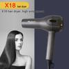 X18 Профессиональный фен высокой мощности - Быстрая сушка, Высокоскоростной, Синий свет для домашнего и парикмахерского использования