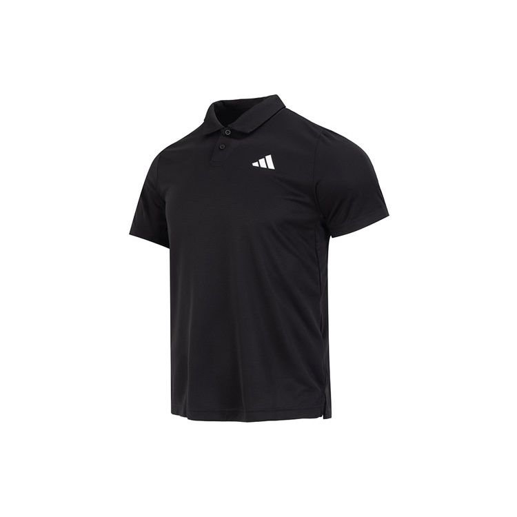 adidas Классический узор логотипа дышащая рубашка поло с коротким рукавом мужская черная HS3246