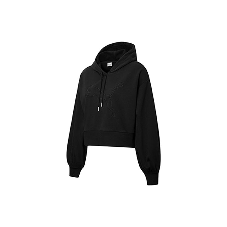 Puma Однотонное короткое спортивное худи Женские худи Черный 845599-01