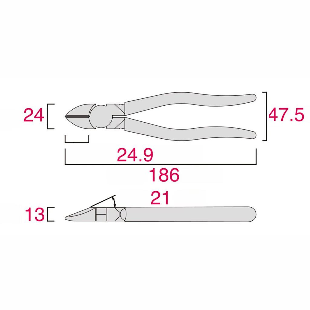 Fujiya JIS Высокопрочные кусачки, Стандартные, 175 мм, 70H-175