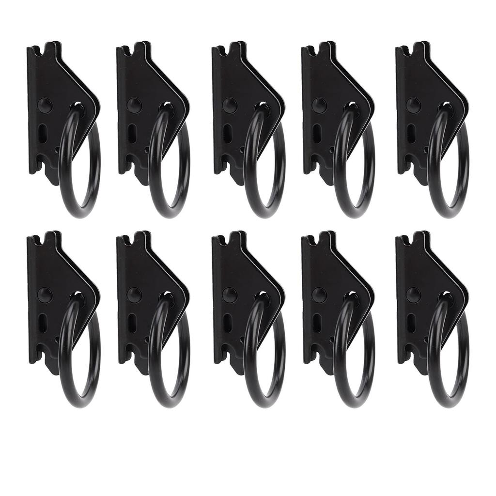 10PCS E Track O Rings Tie Down Anchors Heavy Duty Steel Secure Cargo in Trailers Trucks Working Load Limit 2500lbs Black