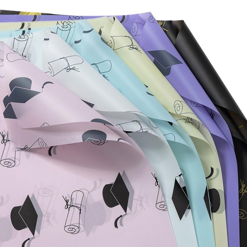 5/10 шт. Бумага для букета в виде шляпы доктора, подарочная упаковка, подарочная бумага для цветов, перламутровая пленка 57x57 см