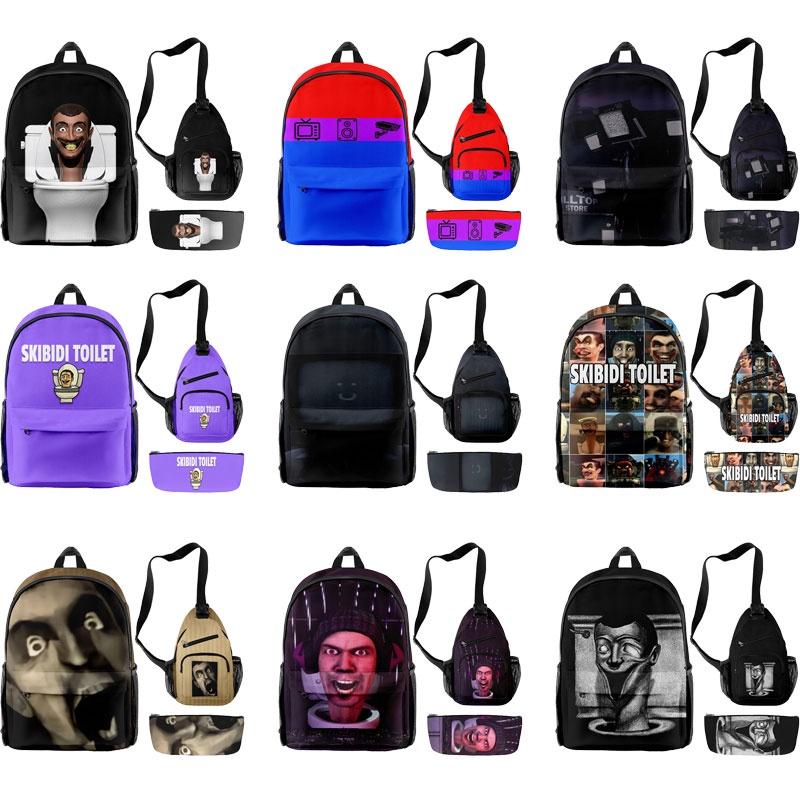 2023 Новый Рюкзак для розыгрышей Skibidi Toilet Набор Ткань Оксфорд Унисекс Вместимость 20 л Дышащий