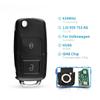 2 Buttons Flip Remote Car Key Fob for VW Golf 4 5 Passat B5 B6 Polo Touran 434MHz ID48 Chip 1J0 959 753 AG