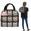 Funny Death Metal Cat Gift Rainbow Heavy Metal Insulated Lunch Bag for Women Kids Portable Food Boxes Thermal Lunch Box Tote