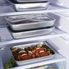 N$ Stainless Steel Food Storage Container Rectangle Dish with Cover Noodles Fruit Tray Lunch Box Thick Refrigerator Plate