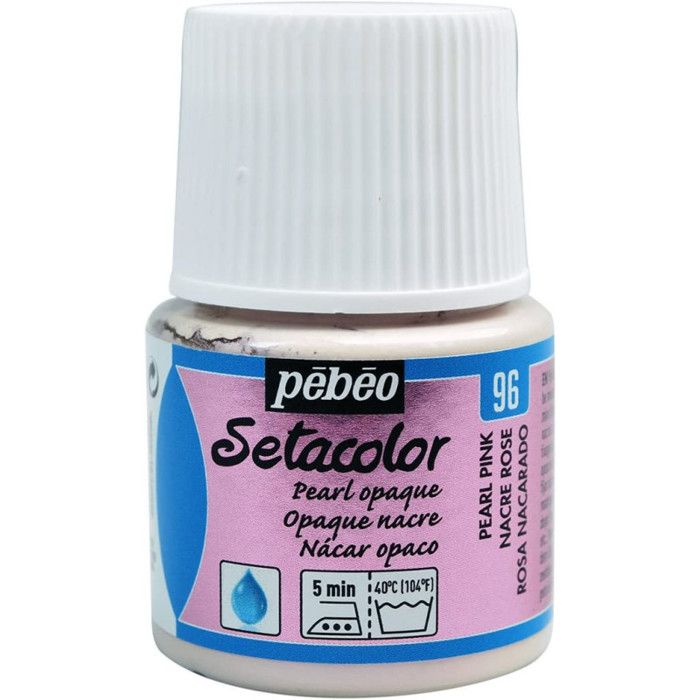 Peinture Textile - Pébéo - Setacolor Opaque Nacre - Rose N°96 - 45ml - Effet Nacré