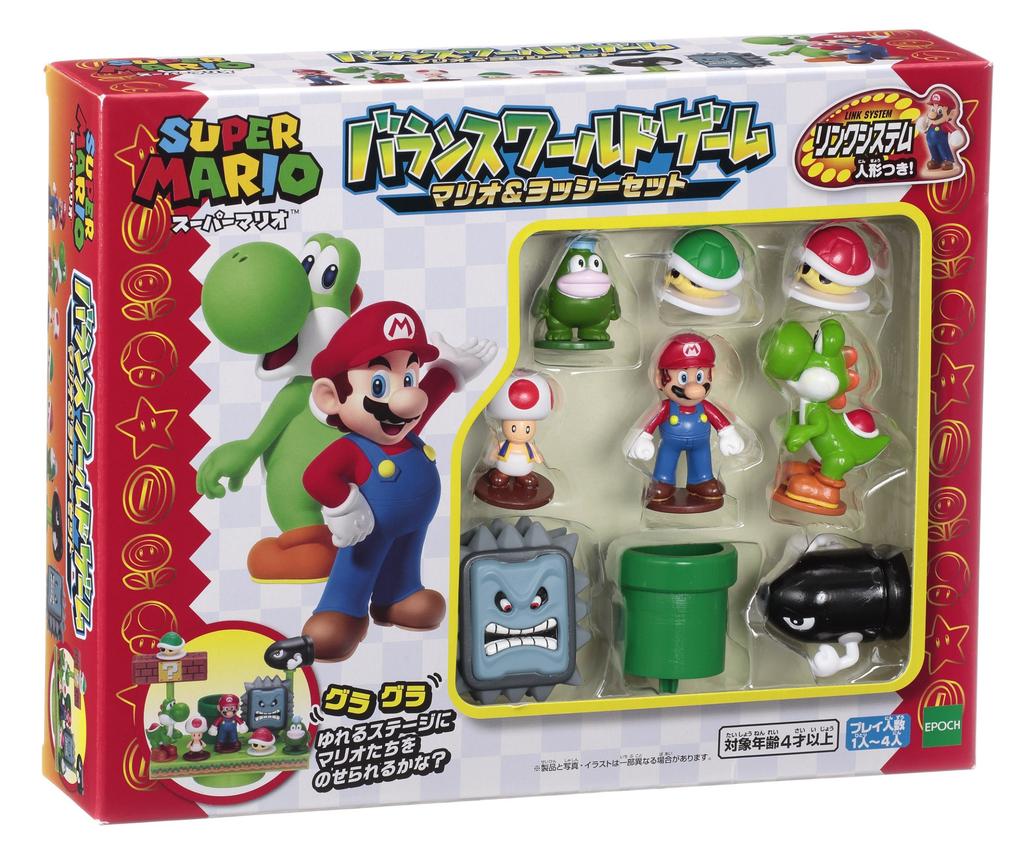 EPOCH Super Mario Balance World Mario Yoshi ST Mark Ages 4 and Toy EPOCH Game, & Set, Certified, Up, Game, Players 1-4,