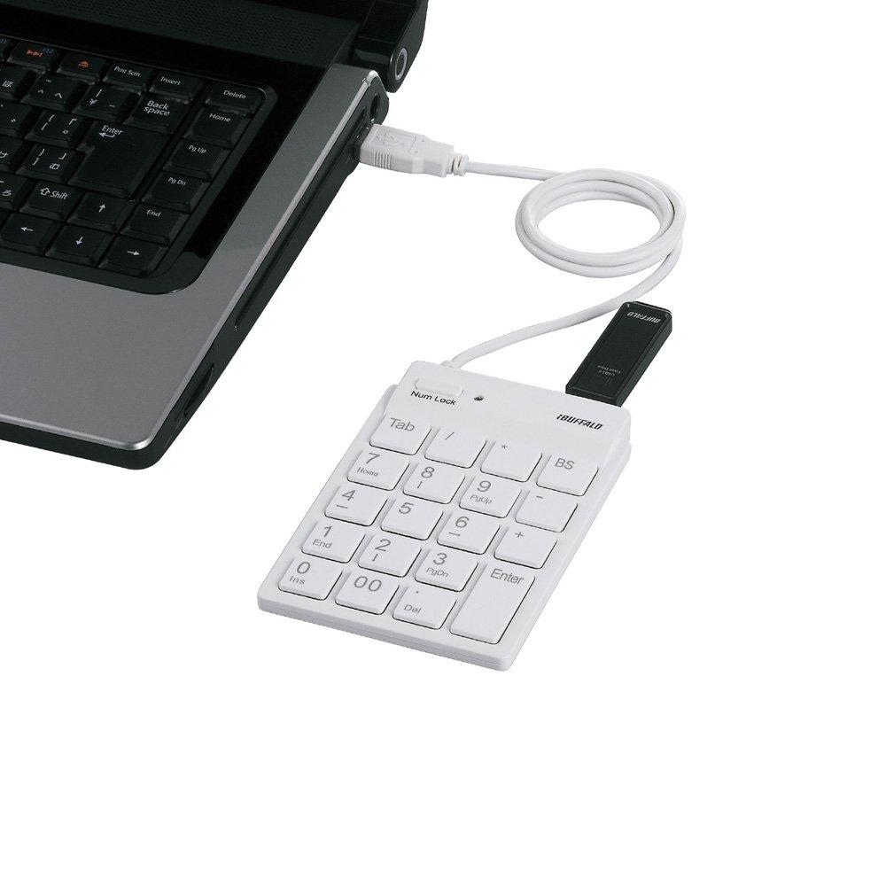 BUFFALO Wired Slim Ten Keyboard with Hub Black BSTKH08BK