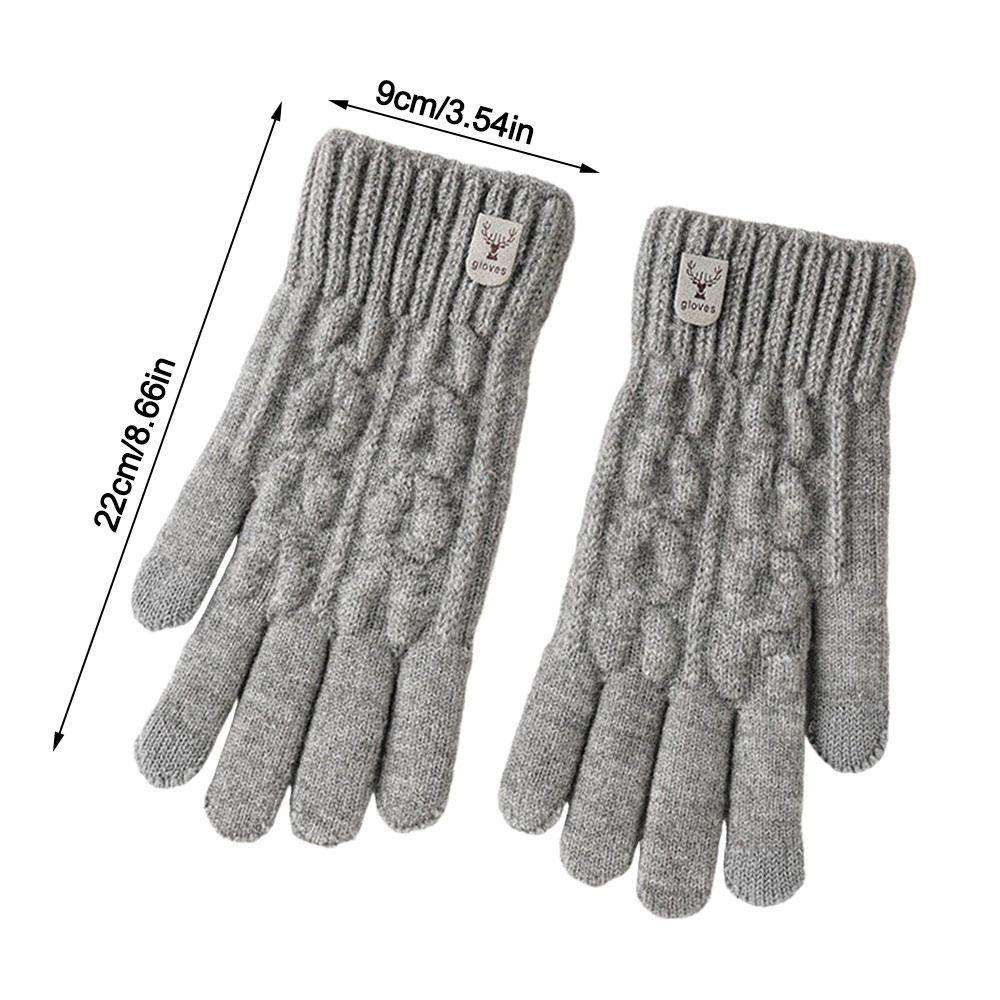 Thickened Winter Knitted Gloves Windproof Wool Gloves Fashion Touch Screen Gloves for Men Women